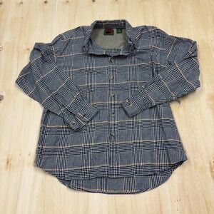 Boston Traders Flannel Shirt Mens XL Blue Plaid Lined Long Sleeve Button Up